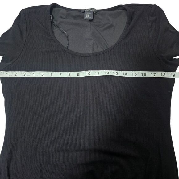 Rachel Zoe -1205 Scoop Neck Midi Length Ribbed Lined Dress in Black Size XL - Picture 6 of 8